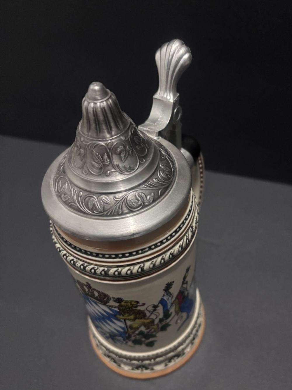 Ornate Vintage German - Passauer GmbH Bavaria - Beer Stein -  Ceramic & Pewter - Picture 6 of 8